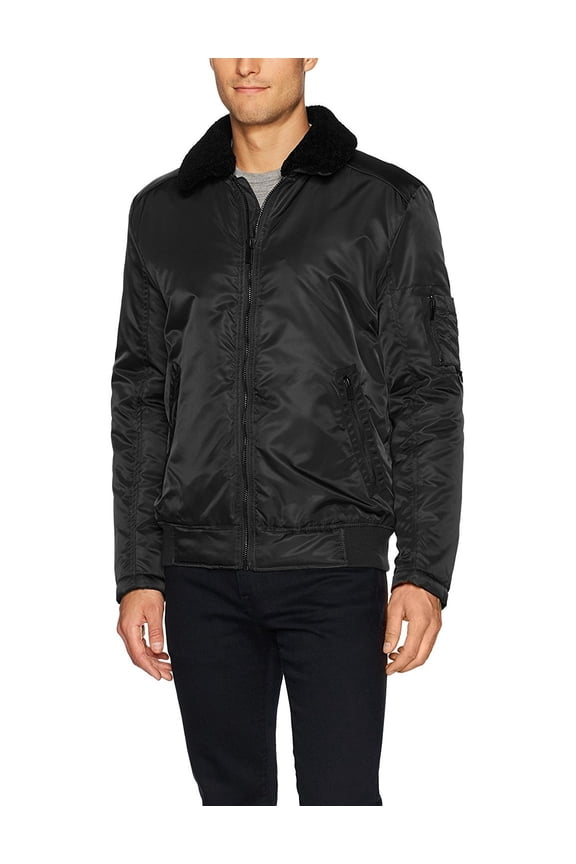 New York Men's Aviator Jacket With Removable Faux Sherpa Collar
