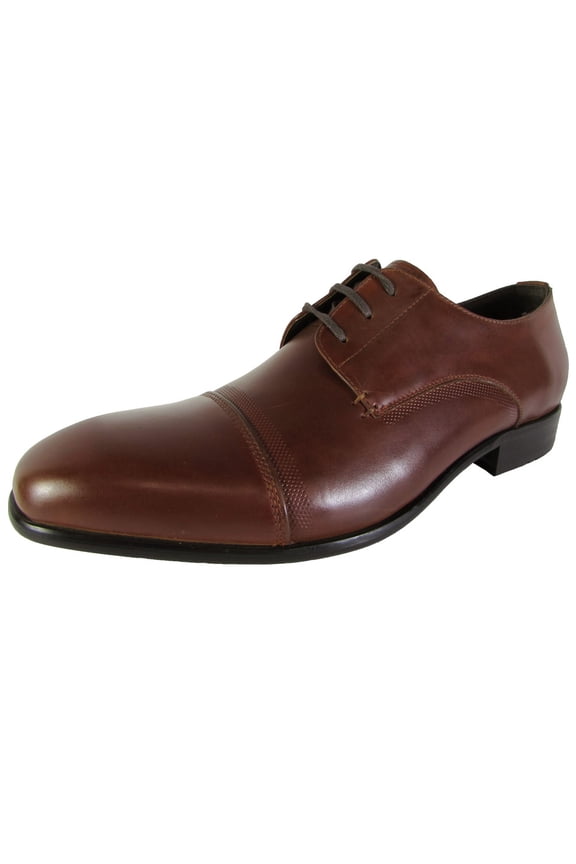 New York Mens Wall 2 Wall Cap Toe Oxford Shoes, Cognac, US 8.5