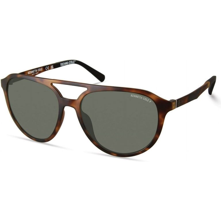 Kenneth Cole KC7261 Sunglasses - 52R Dark Havana / Green Polarized