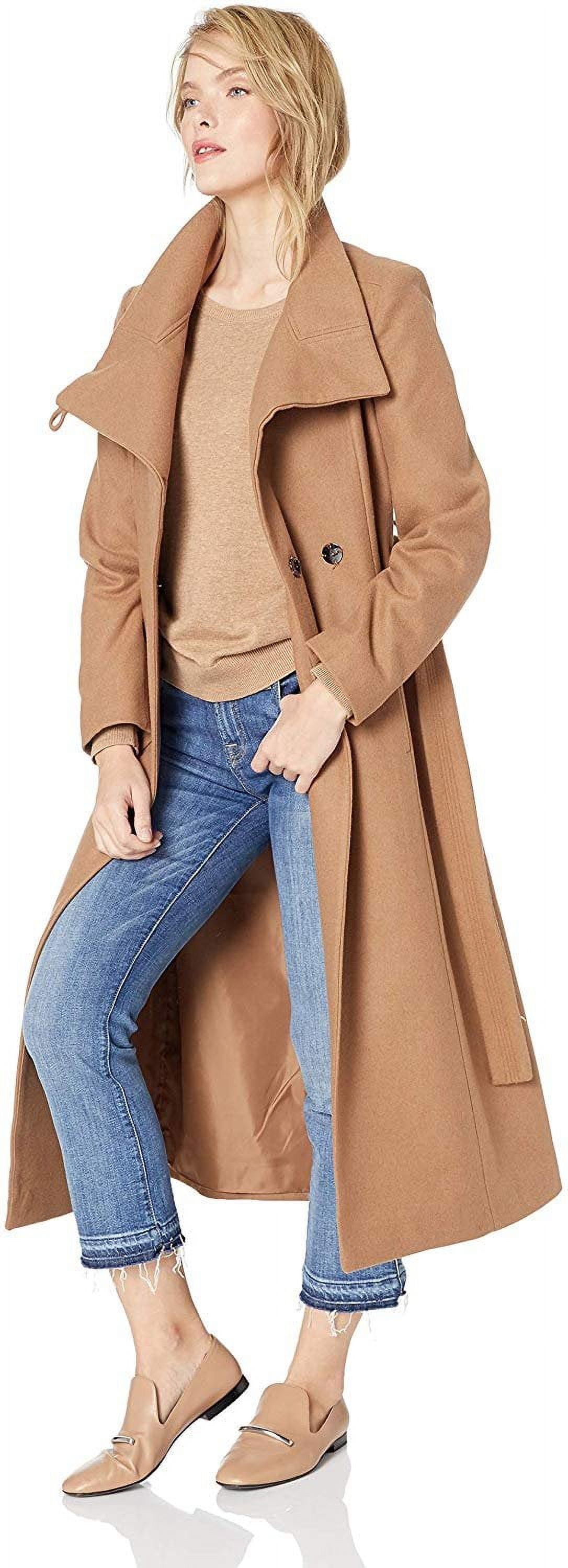 Kenneth Cole New York Women s Full Length Button Fencer Coat with Belt Camel 10