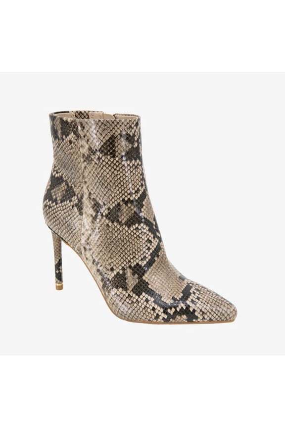 New York Women's Quincy Snakeskin Leather Heel Ankle Bootie