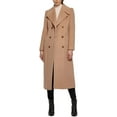 thumbnail image 1 of Kenneth Cole New York Womens 17OMW018 Double-Breasted Wool-Blend Full Length Peacoat - Camel - 8, 1 of 4