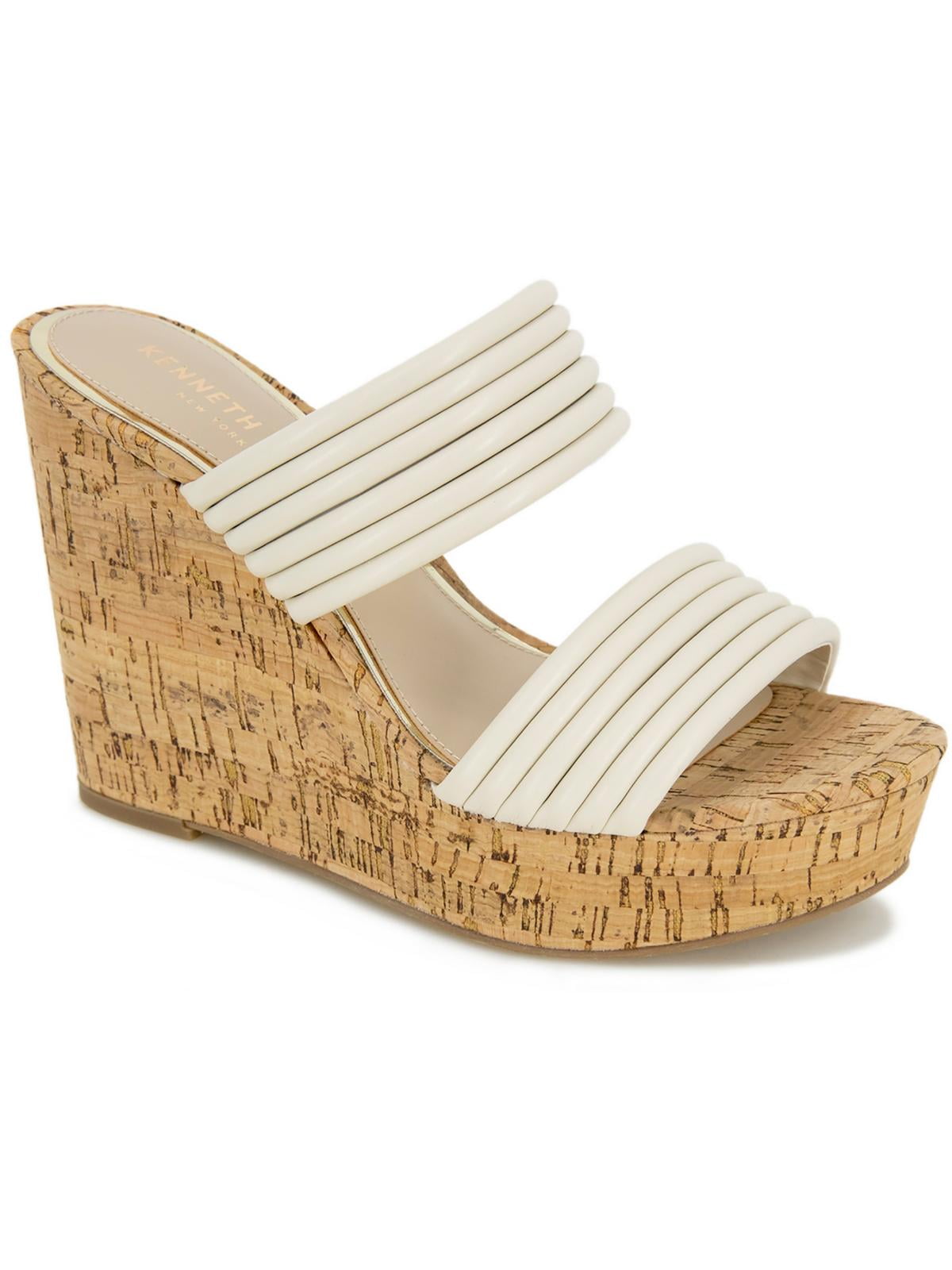 Kenneth Cole Women's Viber 2-Piece Wedge Sandal – Open Toe With Ortholite Foam & Adjustable Buckle