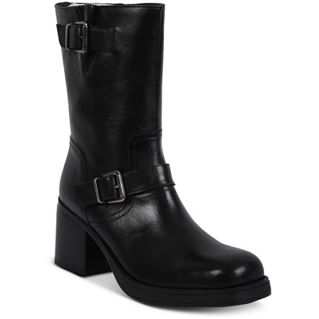 Kenneth Cole New York Womens Janice Leather Solid Mid-Calf Boots