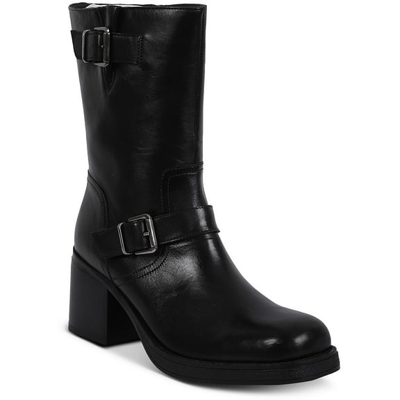 Kenneth Cole New York Womens Janice Leather Solid Mid-Calf Boots