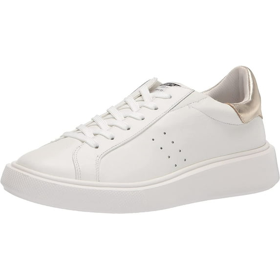 Kenneth Cole New York Womens Kam Platform Lace Up Sneaker 6 White/Shiny Light Gold