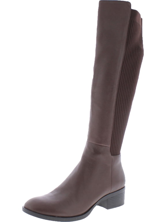 New York Womens Levon Leather Knee-High Riding Boots