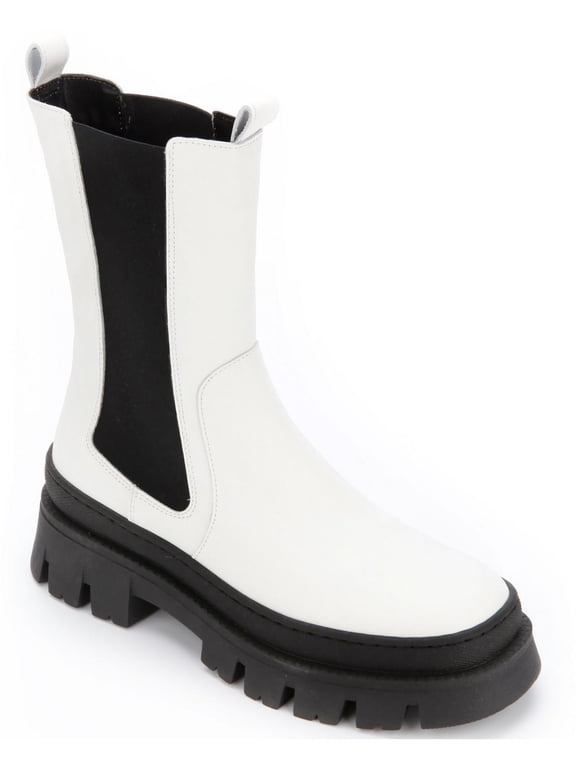 New York Womens Maple Chelsea Leather Mid-Calf Chelsea Boots
