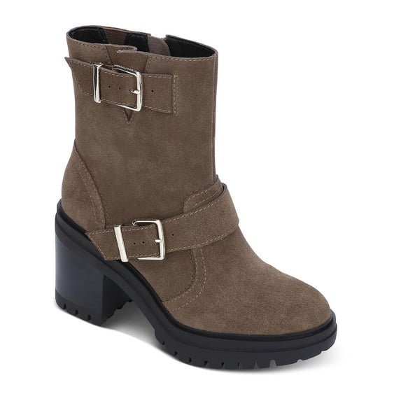 Kenneth Cole New York Womens Rhode Buckle Zipper Mid-Calf Boots