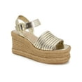 thumbnail image 1 of Kenneth Cole New York Womens Shelby Metallic Ankle Strap Espadrilles, 1 of 4