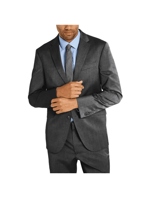 REACTION Men's Suit Jacket, Size 46 Regular Dark Gray