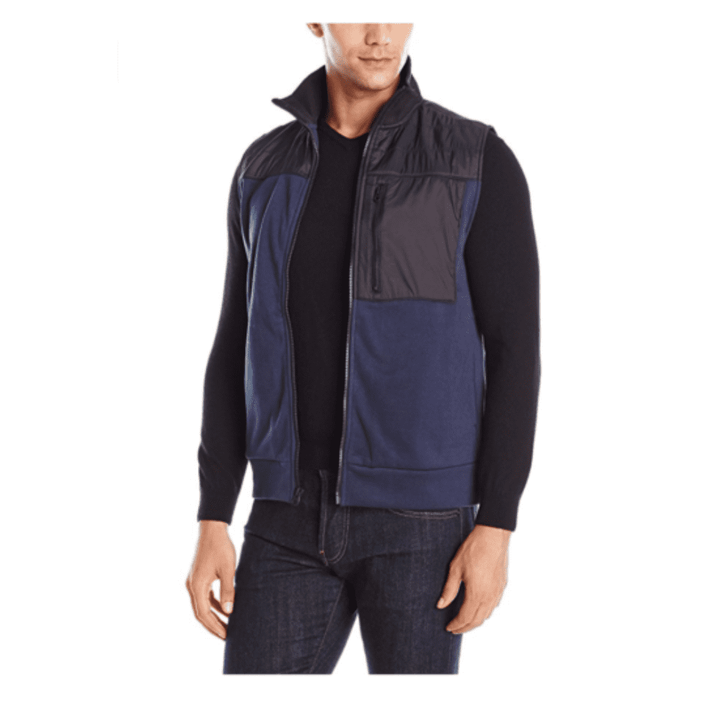 Kenneth Cole REACTION Men s Tech Fleece Vest Polyester Indigo size S Walmart