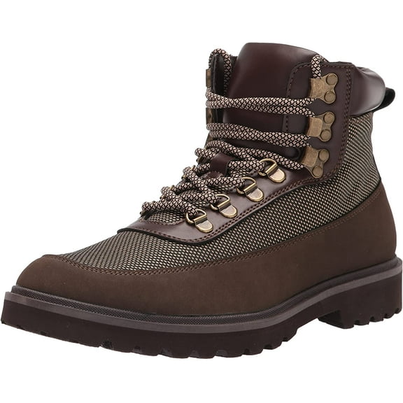 Kenneth Cole REACTION Mens Klay Lug Combat Boot 13 Espresso