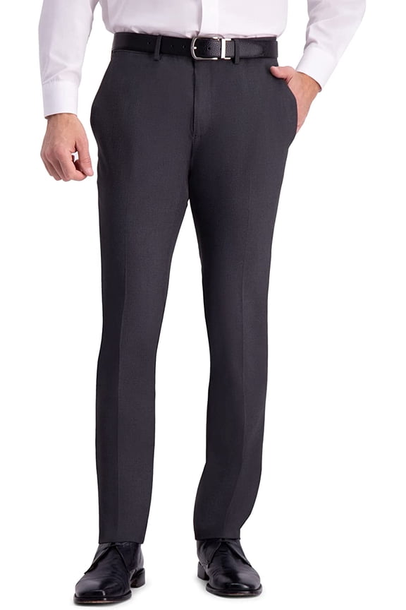 REACTION Mens Skinny Fit Flat Front 4 Way Stretch Pant 30W x 32L Charcoal Heather