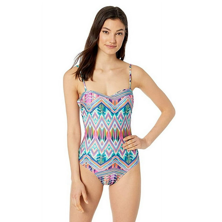 Kenneth Cole REACTION Women s Bandeau One Piece Swimsuit Size