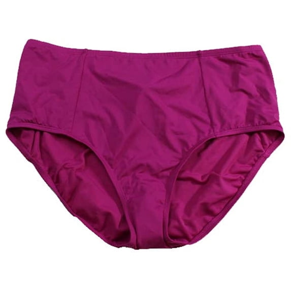 Kenneth Cole REACTION Women's Plus-Size Ruffle Shuffle Solid Hi Waisted Bikini Bottom, Iris, 2X