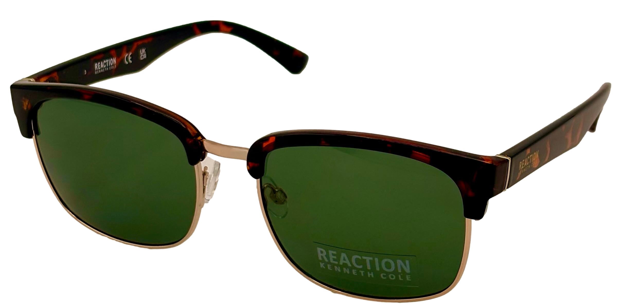 Kenneth Cole Reaction Dark Havana Mens Square Plastic Sunglass, KC1433. 52N