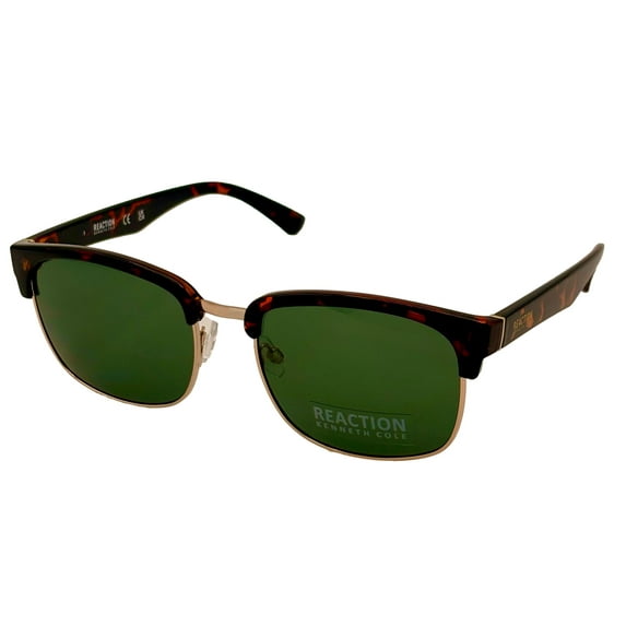 Kenneth Cole Reaction Dark Havana Mens Square Plastic Sunglass, KC1433. 52N