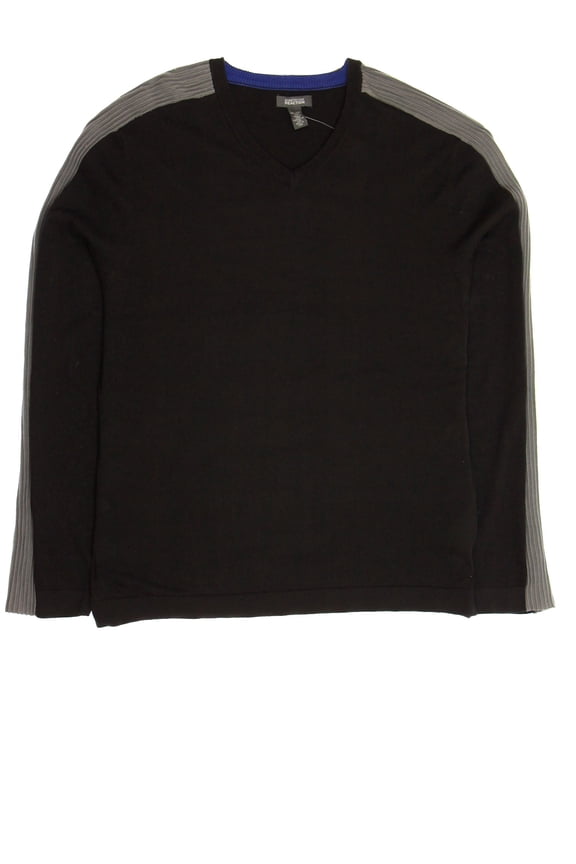 Reaction 'Give Me A V!' Black V-Neck Sweater, Size 2XLarge