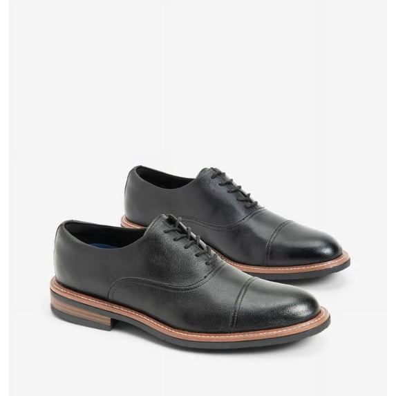 Kenneth Cole Reaction, Klay Cap Toe Men's 8.5 Dress Shoes, Black, New in Box