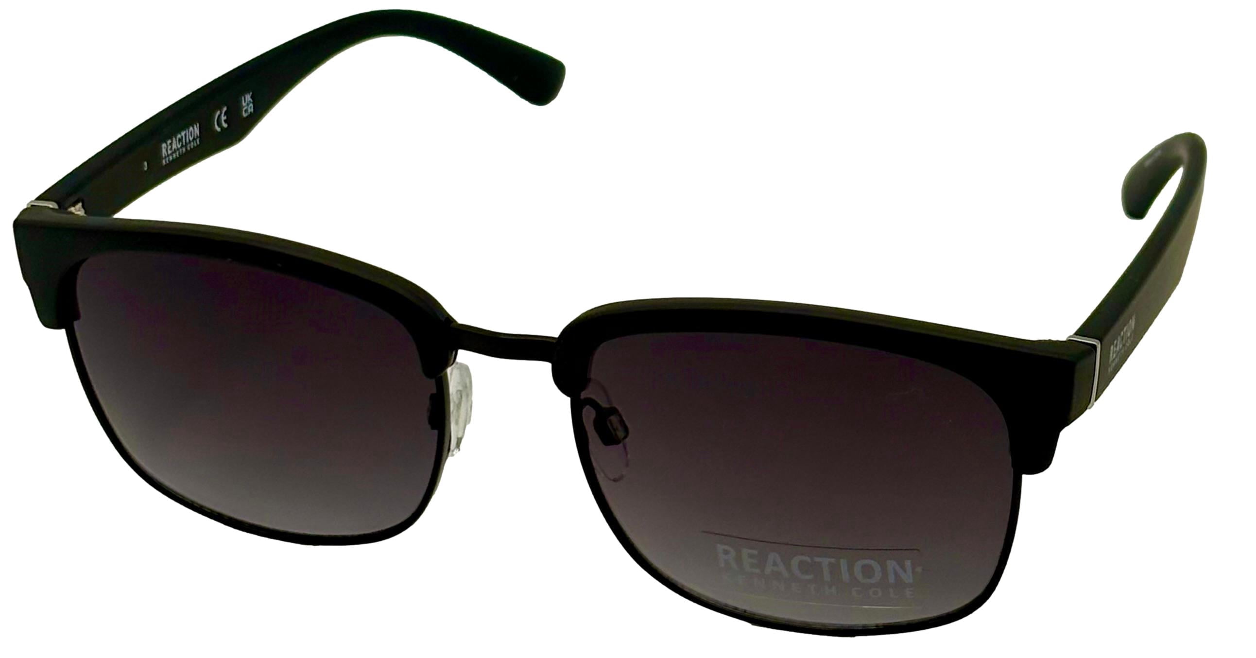 Kenneth Cole Reaction Matte Black Mens Square Plastic Sunglass, KC1433. 2B
