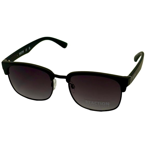 Kenneth Cole Reaction Matte Black Mens Square Plastic Sunglass, KC1433. 2B