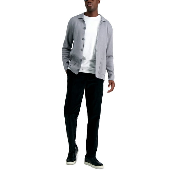 Kenneth Cole Reaction Men Slim-Fit Stretch Corduroy Pants B4HP (Black,34,32 in)