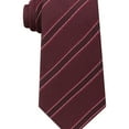 thumbnail image 1 of Kenneth Cole Mens Classic Stripe Self-tied Necktie, Red, One Size, 1 of 3