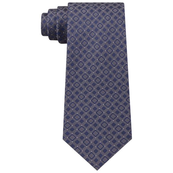 Kenneth Cole Reaction Mens Connect Square Slim Silk Ties, Gray