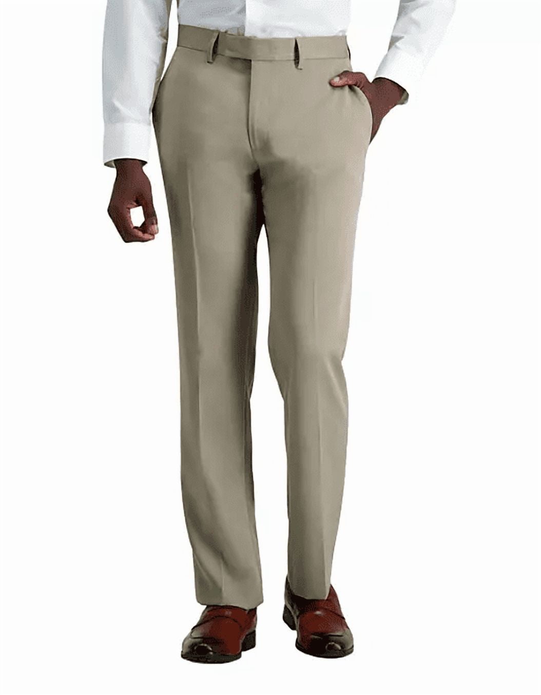 Kenneth Cole Reaction Men's Modern Premium Slim Fit Flat Front Dress Pant (Oatmeal, 36X32)