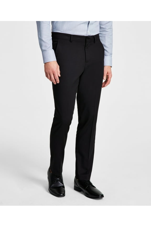 Men's Techni-Cole Suit Separate Slim-Fit Pants Color: Black Size: 38x30