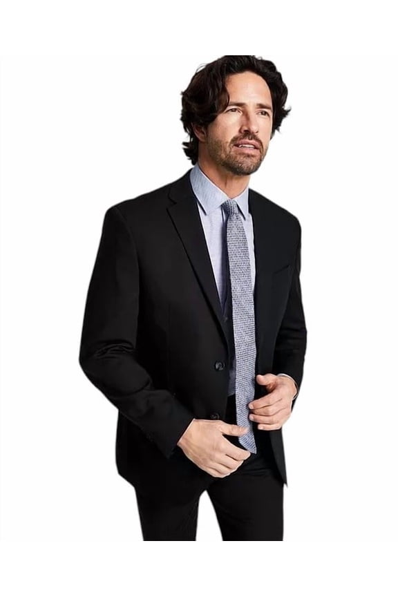 Mens Slim fit Suit Jacket Blazer 40 R Black Solid