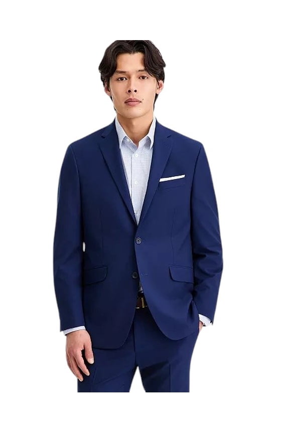 Mens Slim fit Suit Jacket Blazer 36 S Navy Blue Solid Stretch