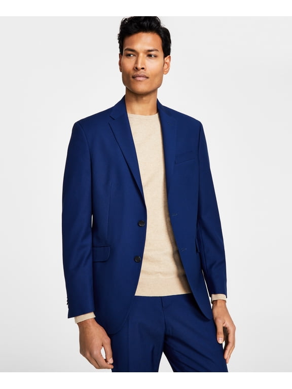 Mens Slim fit Suit Jacket Blazer 40 R Blue Solid