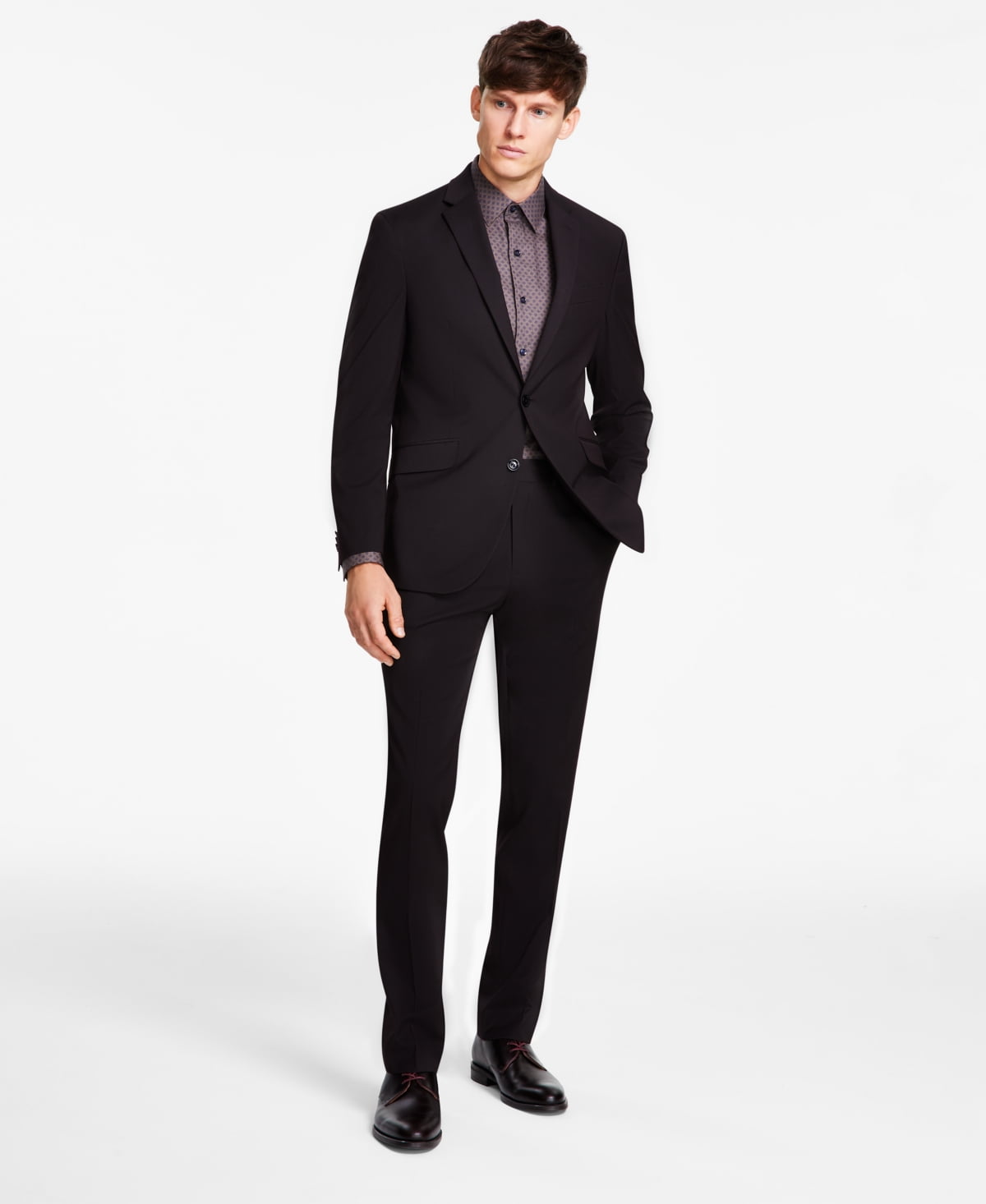 Kenneth Cole Reaction Men's Dress Shirt Slim Fit - Stretch Collar Non-Iron Solid Shirt - View #3