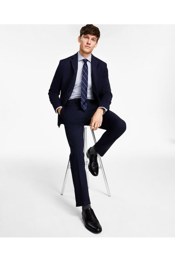 Reaction Mens Slim-Fit Ready Flex Stretch Suits, Navy, 38S