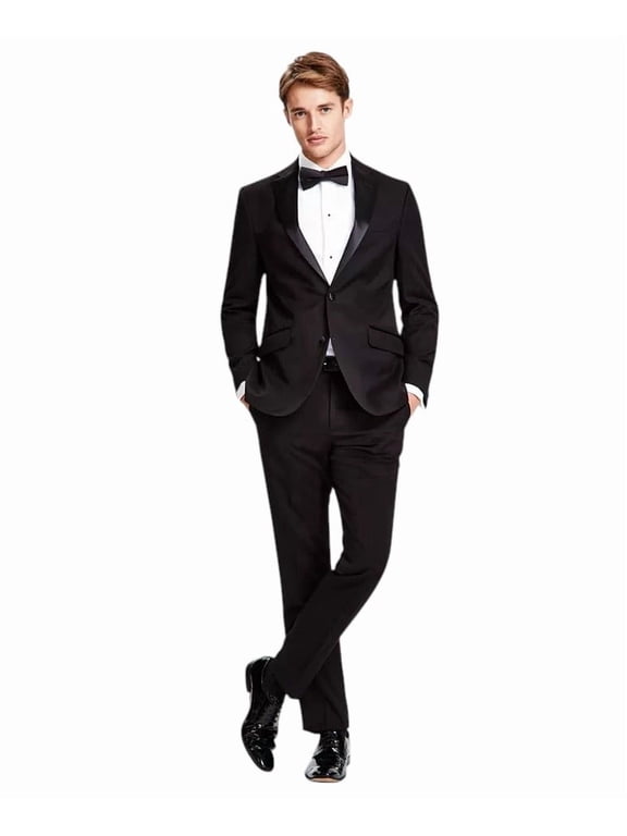 Reaction Men's Slim-Fit Ready Flex Tuxedo Suit 44L / 37 Waist Black