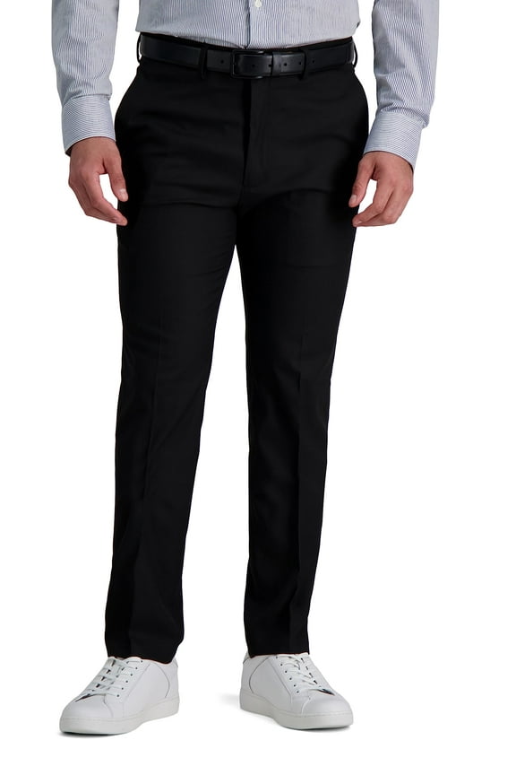 Reaction Men's Slim Fit Solid Performance Dress Pant Black 34W x 32L