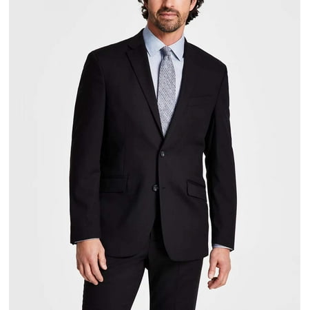 Kenneth Cole Mens Slim fit Suit Jacket Blazer 36 S Black Solid Stretch