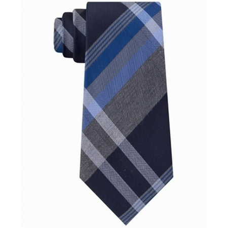 Kenneth Cole Reaction Men's Tre Plaid Tie Navy Size Regular