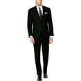 thumbnail image 1 of Kenneth Cole Mens Slim fit 2 Piece Suit 44 S / 37 Waist Black Solid Stretch, 1 of 3