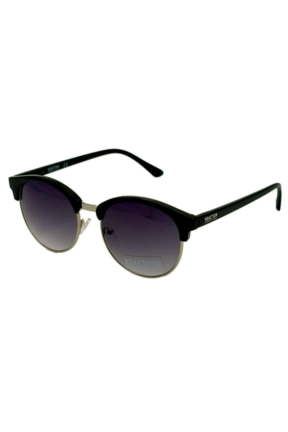 Reaction Mens Black Sunglass Round Metal Plastic KC1409. 1B