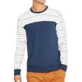 thumbnail image 1 of Kenneth Cole Mens Colorblocked Pinstripe Embellished T-Shirt, White, X-Large, 1 of 2