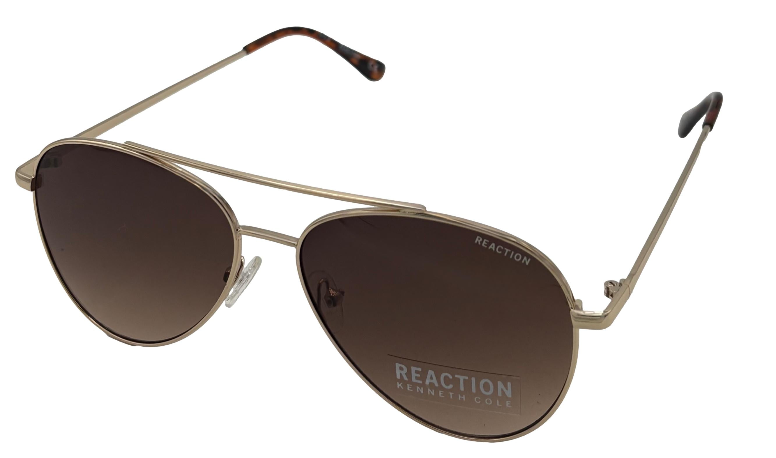 Kenneth Cole Reaction Mens Gold Metal Aviator Sunglass, Gradient Lens KC1386 32F