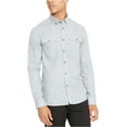thumbnail image 1 of Kenneth Cole Mens Performance Flannel Button Up Shirt, Grey, XX-Large, 1 of 3