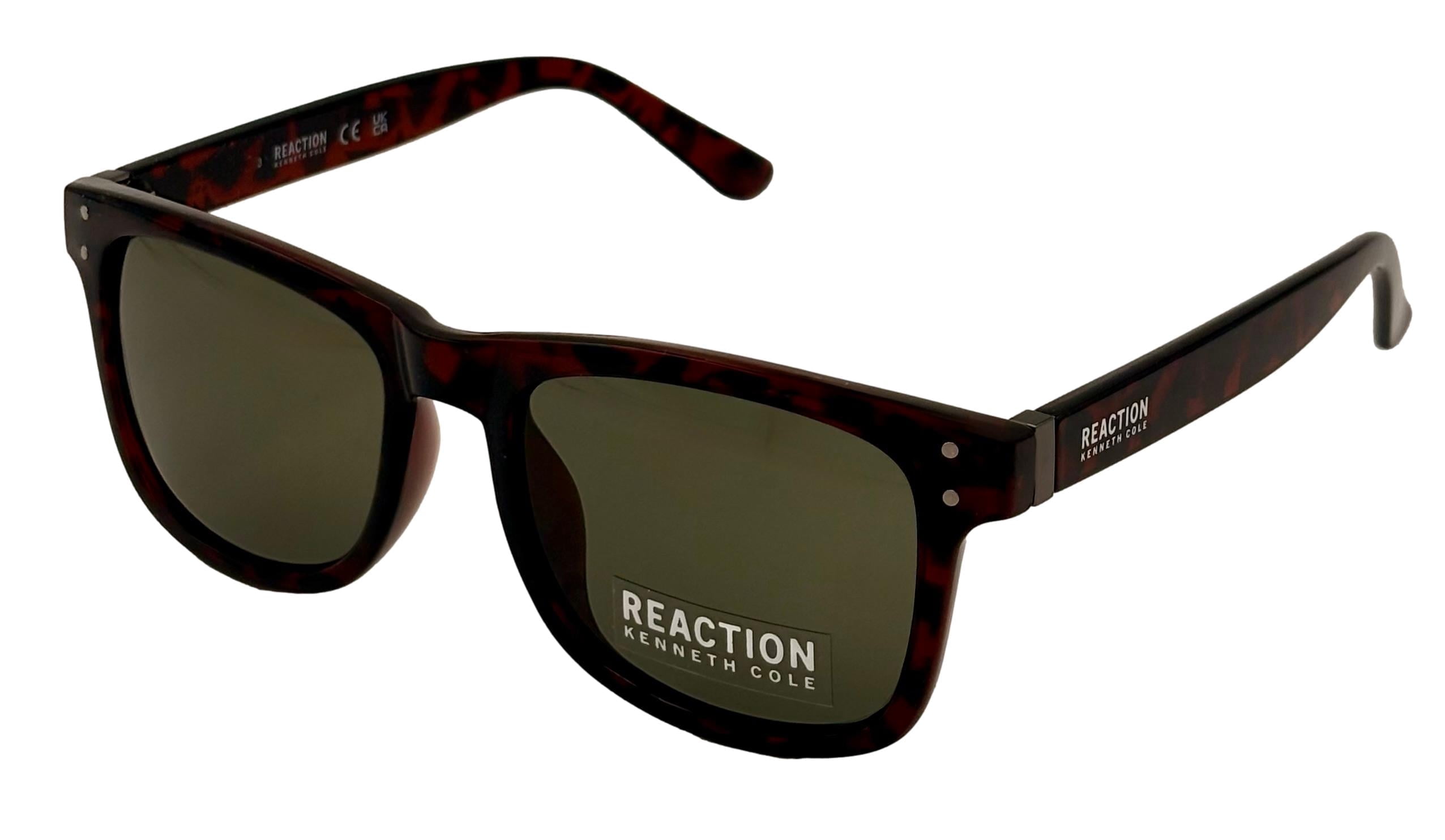 Kenneth Cole Reaction Mens Rectangle Dark Havana Sunglass 