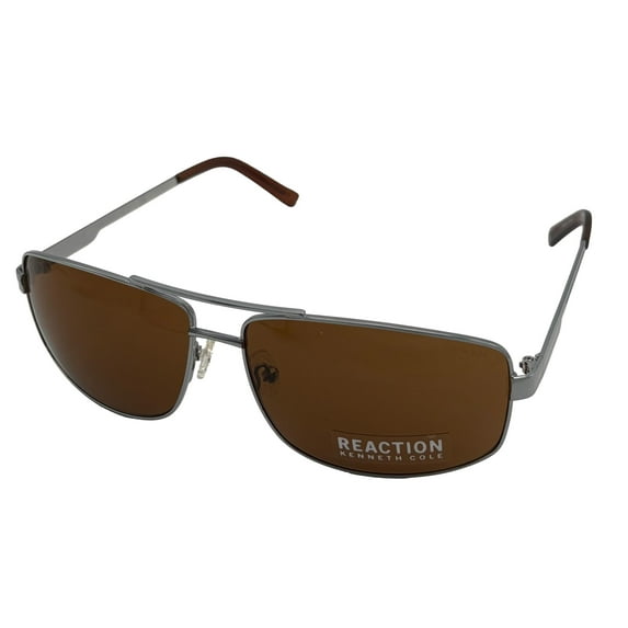 Kenneth Cole Reaction Mens Rectangle Nickeltin Metal Sunglass, KC1430. 10B