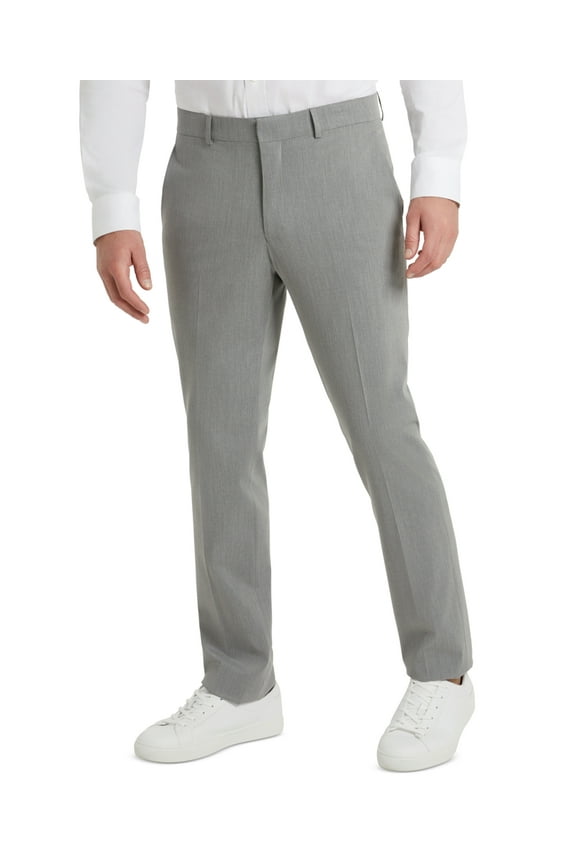 Men's Techni-Cole Suit Separate Slim-Fit Pants Color: Light Grey Size: 36x32
