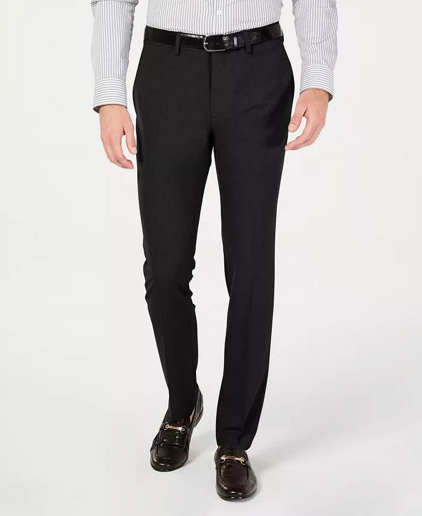 Kenneth Cole Reaction Mens Skinny fit Casual Pants 34 / 29 Black Solid ...