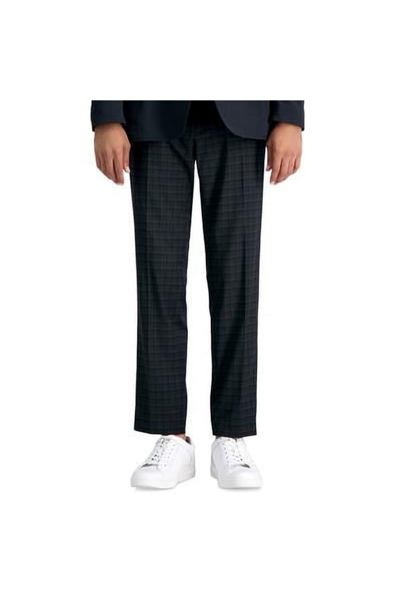 Reaction Mens Skinny fit Dress Pants 34 / 32 Black Plaid Stretch